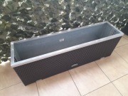 Donica Rattanowa, 34x98x25cm, kolor: ciemny brąz 