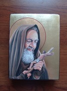 Ikona Święty ojciec Pio - 11 cm x 14 cm