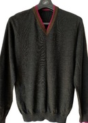 Marks & Spencer męski wełniany sweter pulower M L wełna grafit