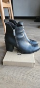 Botki czarne RYŁKO skóra licowa r. 39 jak nowe