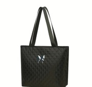 Czarna torebka na ramię shopperka pikowana torba