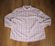 Koszula Eterna r. 48 damska w kratkę różowa dł rękaw bawełniana 