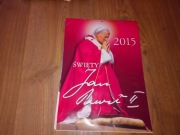 Kalendarz ścienny katolicki papieski papież Jan Paweł II 2015