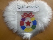 Dekoracja naklejka żelowa na okno bombka gwiazdka