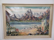 Stary obraz na płótnie sygnowany Bech