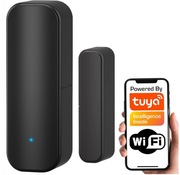 Czarny bezprzewodowy czujnik otwarcia drzwi okna WIFI TUYA Smart