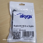 Kabel rozdzielacz Akyga 4 pin na 3x 3 pin AK-CA-65 do wentylatorów nowy15cm