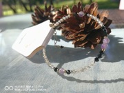 Bransoletka amulet ochronny ametyst czarny turmalin labladoryt