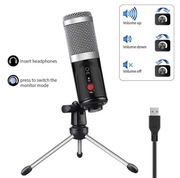 Studyjny mikrofon pojemnościowy USB Ze Statywem