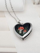 Sekretnik Serce Stal Chirurgiczna Muchomory Ręcznie Malowane Prezent Boho