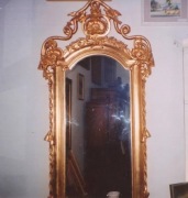 Antyczne Duże Złote Lustro Ludwik XVI z Konsolą Idealny Stan XIX Wiek