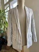 Marynarka len paski H&M blazer