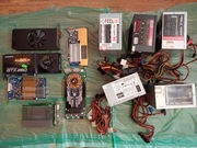 Płyty główne, zasilacze, karty graficzne uszkodzone złom