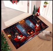 Świąteczny dywanik świąteczny w kształcie świętego Mikołaja