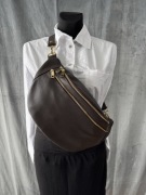 Nerka torebka czekolada skóra naturalna Włoska - nowa