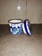 pojemniczek ceramiczny z przykrywką puzderko jak Włocławek