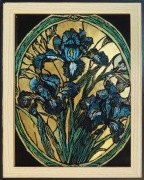 Irysy – obraz na szkle malowany w technice howitochromii 