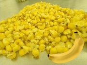 Kukurydza gotowana, banan zanęta dla ryb 