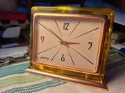 Zegar stolowy kominkowy gabinetowy MOLNIJA art deco PRL ZSRR USSR