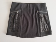 Spódniczka elegancka czarna z cekinami C&A 128