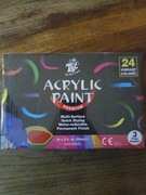 Farby akrylowe, 24x59ml. 3 pędzelki gratis