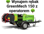 Wynajem rębaka GreenMech 150 z operatorem – rozdrabnianie gałęzi