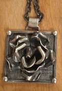 Srebrny wisior naszyjnik z łańcuszkiem Róża vintage Orno? Warmet?