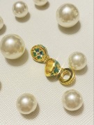 Charms jajo Fabergé otwierane z koniczynką S925 najpiękniejsze WIELKANOC