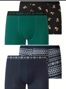 Bokserki zimowy wzór zima męskie nowe L 4 szt zestaw komplet majtki