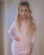 Kucyk doczepiany falowany bardzo jasny blond 