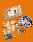 DIY Cosmic Art Box, painting on wooden slices  