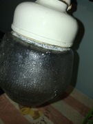 stara ceramiczna oprawa z kloszem, PRL u