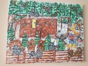 Obrazy malowane własnoręcznie akrylem na płótnie.Galeria Rene.Zimowy czas.