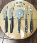 Nowy Zestaw do serwowania pizzy dla dwojga deska plus sztućce