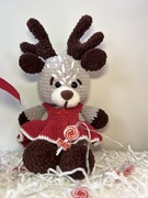 Jeleń na szydełku w sukience gratis,Boże Narodzenie, Gwiazdka, prezent