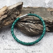 Bransoletka z rzemienia - butelkowa zieleń