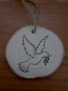 Bombka choinkowa drewniana. Gołąb. 