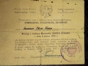 Dokument z 1945 r za zdobycie Czaplinek, Złocieniec, Drawsko Pomorskie. 