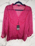 Przezroczysta przewiewna w drobne kwiatuszki bluzka rozm l