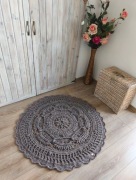 Dywanik okrągły na szydełku boho 3D 