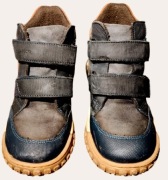 Brązowe skórzane jesienno - zimowe Trzewiki na rzepy Lasocki 31 (19,5 cm) 