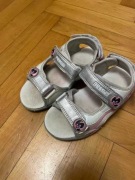 PRIMIGI sandały dziewczęce na rzepy srebrno-różowe, rozmiar 27