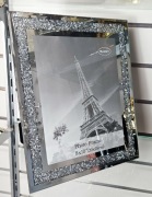 Ramka srebrna z PIRYTEM glamour kryształy 20/25cm