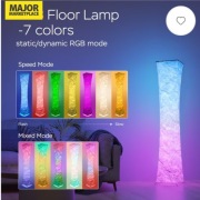 Nowoczesna Lampa Podłogowa RGB LED 155cm | Muzyczna, Pilot, App