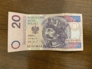 20 zł rzadka seria GS rok 1994
