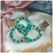 Bransoletka dla dziewczynki, ciemno zielona