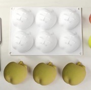 JABŁKO 6 Połówek forma silikonowa 25*17*4.4 do Pieczenia Monoporcje Musów 