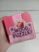 Drewniana układanka logiczna różowa Wood puzzle 5+