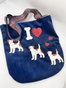 Torba ręcznie robiona shopper z psem kotem 