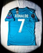 (M) Cristiano Ronaldo #7 Real Madryt Niebieska Liga Mistrzów Koszulka 17/18